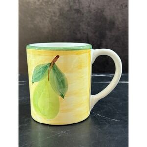 Caleca Frutta Made in Italy Hand Painted 4in Mug Pear Plums Motif
